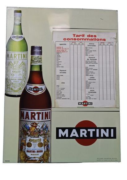 null MARTINI Enamelled plate for Martini aperitifs.
Format: rectangular, flat, with...