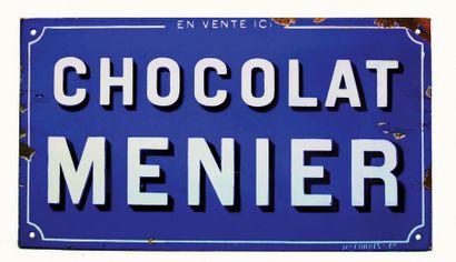 null BUILDING Enamelled plate for Menier chocolate.
The Menier company of pharmaceutical...