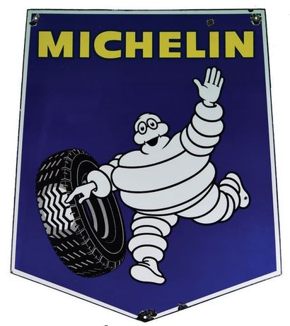 null MICHELIN Enamelled plate for Michelin tires.
Format: badge-shaped, flat, double-sided.
Illustration:...