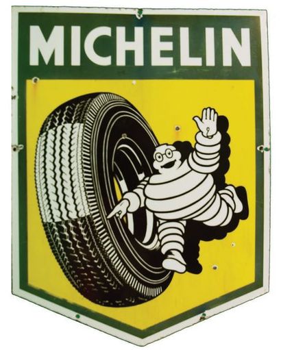 null MICHELIN Enamelled plate for Michelin tires.
Format: badge-shaped, flat.
Lettering:...
