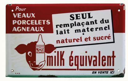 null MILK EQUIVALENT Enamelled plate for animal feed based on milk powder for Milk...