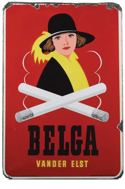 null BELGA Enamelled plate for Belga cigarettes.
The BELGA brand was created in 1923...