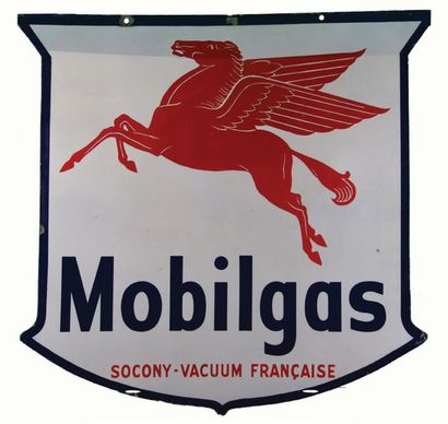 null MOBILGAS Plaque émaillée pour Mobilgas.
Marque issue de la fusion entre Socony,...