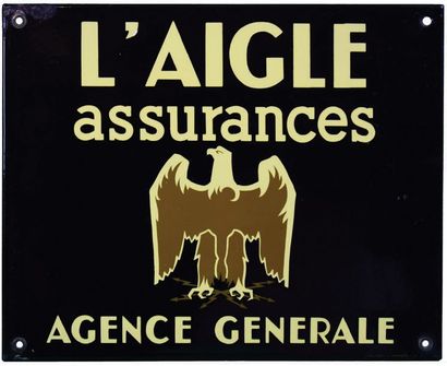 null L'AIGLE Plaque émaillée pour les assurances L'Aigle.
Compagnie d'assurance créée...