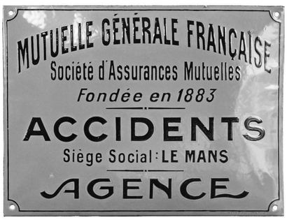 null MUTUELLE GENERALE FRANCAISE Enamelled plaque for the Mutuelle Générale Française.
This...
