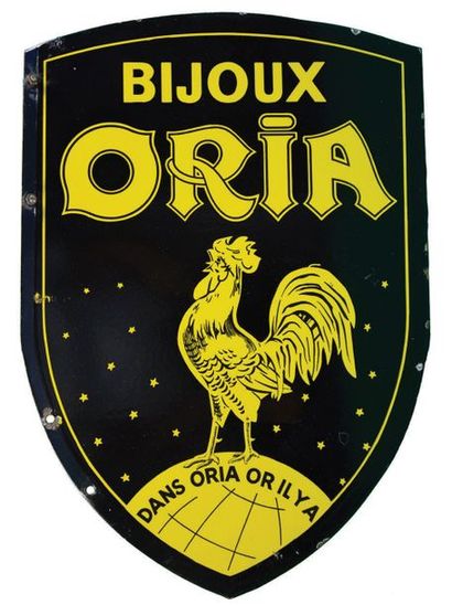 null ORIA Plaque émaillée pour les bijoux Oria.
Bijouterie fondée en 1897, qui produisait...