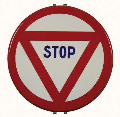 null ROAD PANELS Meeting of two enamelled road signs..
. "No turning left".
Format:...