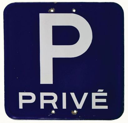 null PARKING PRIVÉ Plaque émaillée de parking privé.
Format: carrée, plat, avec chanfreins.
Lettrage:...