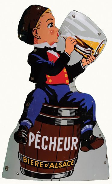 null FISCHER-PÊCHEUR Plaque émaillée pour la brasserie Fischer-Pêcheur.
Format: plat,...