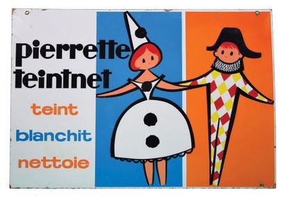 null PIERRETTE TEINTNET Plaque émaillée pour la blanchisserie Pierrette Teintnet.
Format:...