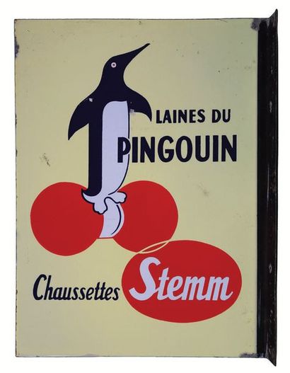 null PINGOUIN Enamelled plate for penguin wools.
Format: rectangular, flat, on square.
Process:...