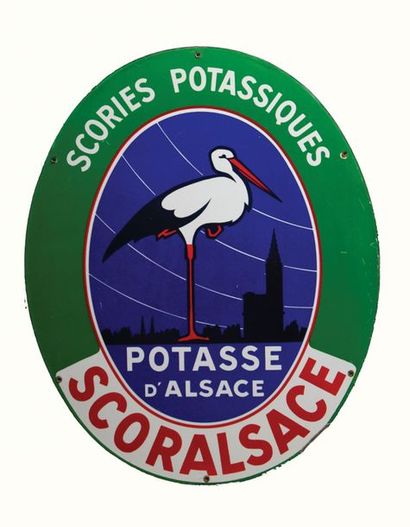null ALSACE POTASSE Enamelled plate for Scoralsace, potassium slag from Potasse d'Alsace.
The...