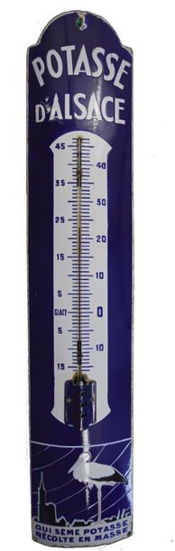 null ALSACE POTASSE Advertising thermometer plate for Alsace Potash.
Format: rectangular...