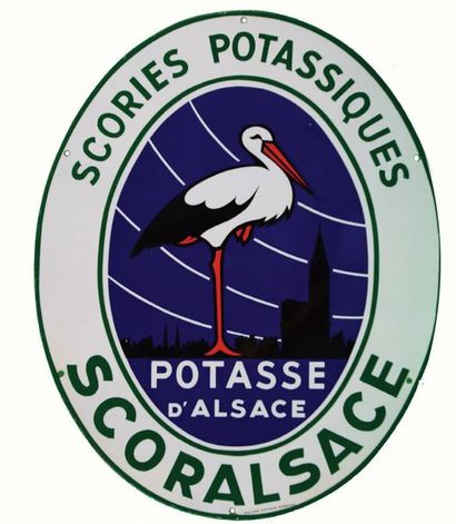 null ALSACE POTASSE Enamelled plate for Scoralsace, potassium slag from Potasse d'Alsace.
Format:...
