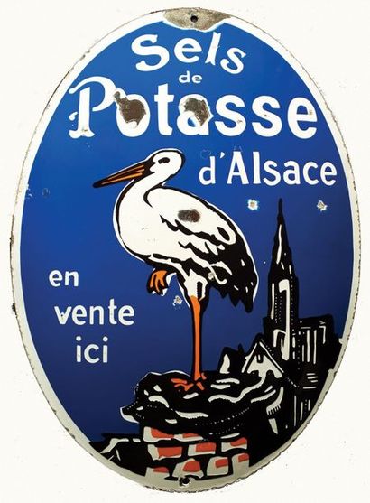 null ALSACE POTASSE Enamelled plate for the salts of La Potasse d'Alsace.
Format:...
