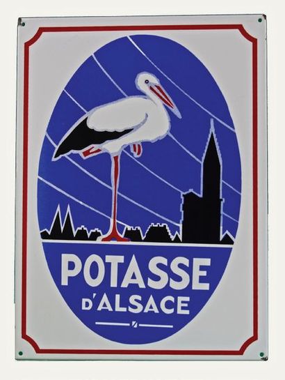 null ALSACE POTASSE Enamelled plate for Alsace Potash.
Format: rectangular, flat,...