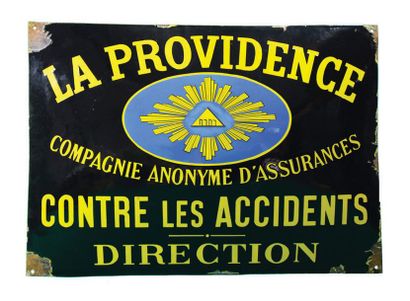 null LA PROVIDENCE Enamelled plate for La Providence insurance.
Format: rectangular,...