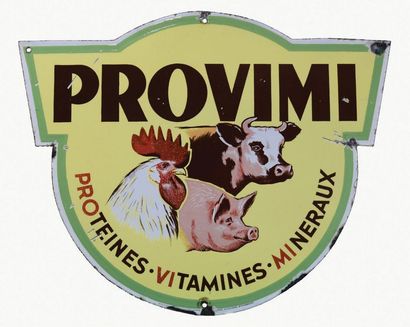 null PROVIMI Plaque émaillée pour les aliments pour bétail Provimi. Avant la Seconde...