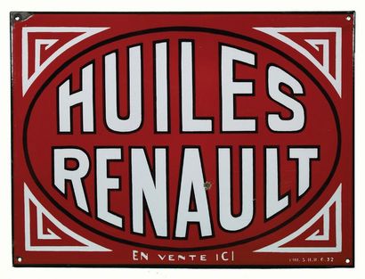 null RENAULT Enamelled plate for Renault oils.
Format: rectangular, flat, flush,...