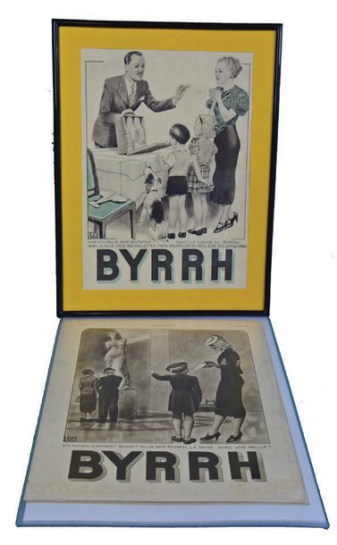 null BYRRH Réunion de 10 affiches issues du journal «L'Illustration» de 1931 à 1939,...