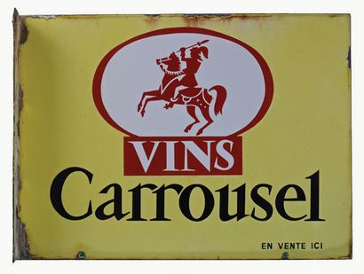 null CARROUSEL Plaque émaillée pour les vins du Carrousel.
Format: rectangulaire,...
