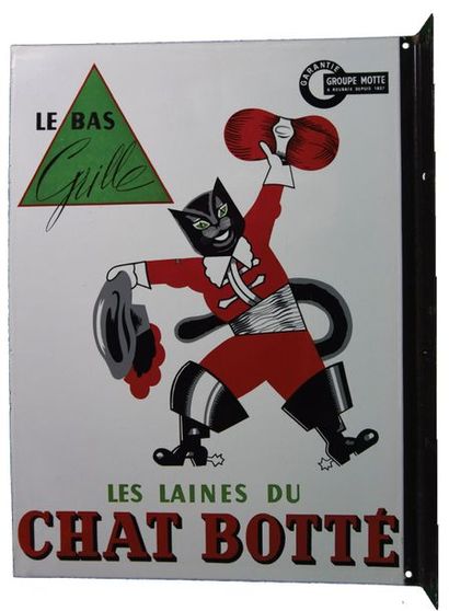 null LE CHAT BOTTÉ Enamelled plate for the wool of the Botté Cat.
Format: rectangular,...