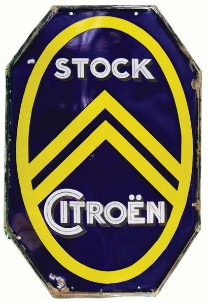 null CITROËN Grande plaque émaillée pour Citroën, portant l'inscription «Stock».
Les...