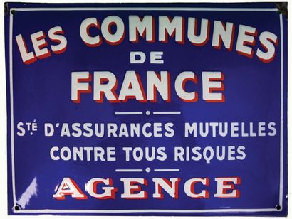 null COMMUNES DE France Enamelled
plate for the insurance Communes of France.
The...