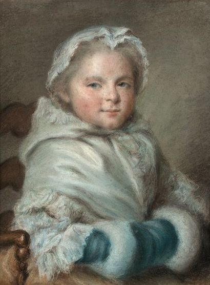 École FRANÇAISE de la fin du XVIIIe siècle Portrait de fillette au manteau dite "...