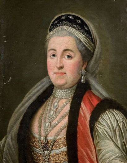 ÉCOLE RUSSE DU XVIIIe SIÈCLE, suiveur de Virgilius ERIKSEN Portrait de Catherine...