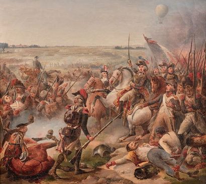 ÉCOLE FRANÇAISE DU XIXe SIÈCLE, D'APRÈS MAUZAISSE La Bataille de Fleurus, victoire...