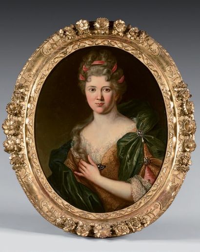 École FRANÇAISE du XVIIIe siècle Portrait d'élégante
Huile sur toile ovale, rentoilée.
75,5...
