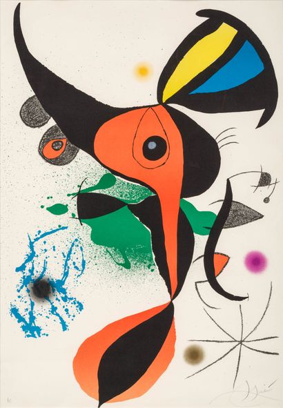 Joan Miró 1893–1983 Joan Miró 1893-1983

Oda a Joan Miró, 1973

Lithographie en couleurs

Plaque... Gazette Drouot