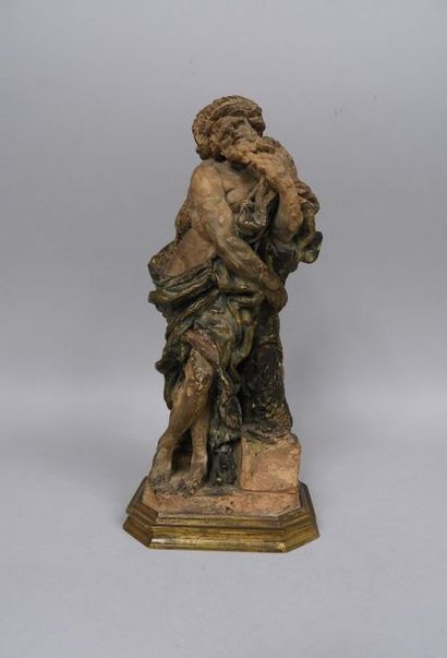 null École française vers 1700 "Allégorie de l'Hiver" Statuette en terre cuite originale...