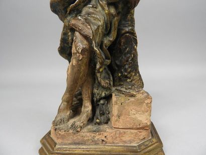 null École française vers 1700 "Allégorie de l'Hiver" Statuette en terre cuite originale...