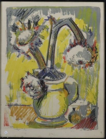 null Bernard LORJOU (1908-1986) "Bouquet", lithograph (63 x 48 cms)