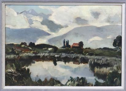 null Joseph Victor COMMUNAL (1876-1962) "Pond near the lake of Saint André (Savoie)",...