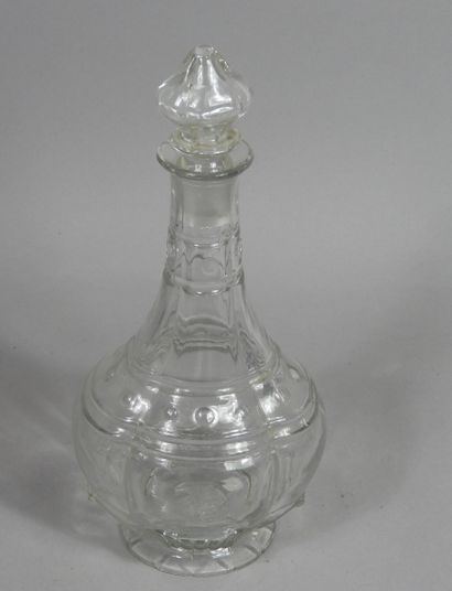 null Carafe in sulphuric crystal with the number PC. XIX th century around 1860 Height...