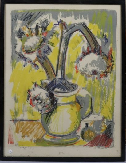 null Bernard LORJOU (1908-1986) "Bouquet", lithograph (63 x 48 cms)
