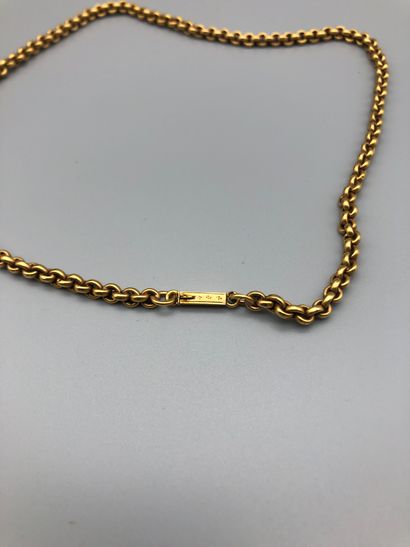 null Necklace in yellow gold 750 thousandths jaseron mesh, rectangular ratchet clasp...