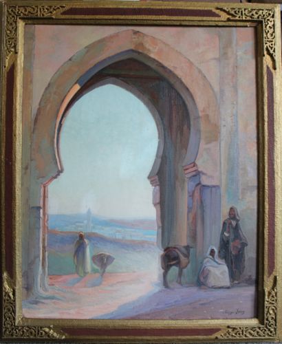 null Philippe LONG (1872-1957) "Porte de Meknès" oil on canvas signed, Dim : 81 x...