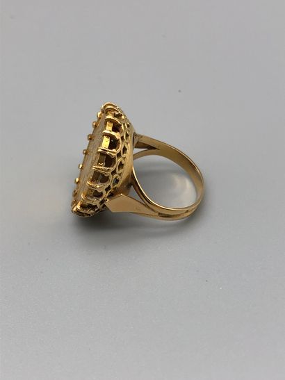 null Bague en or jaune 750 millièmes sertie d'une pièce de 20 francs or Napoléon...