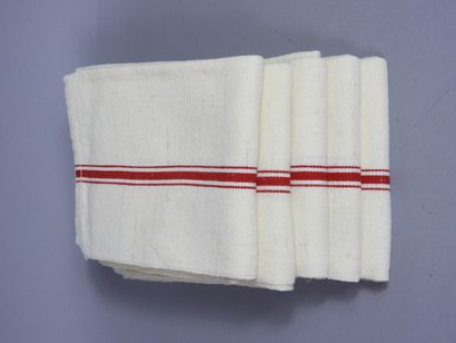 null 5 tea towels white and red. 67 X 53cm