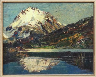 null Joseph Victor COMMUNAL (1876-1962) "Le Fornet Haute-Engadine (Savoie)", oil...