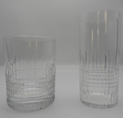 null BACCARAT model Nancy, 6 whisky glasses and 6 orangeade glasses in cut crystal...