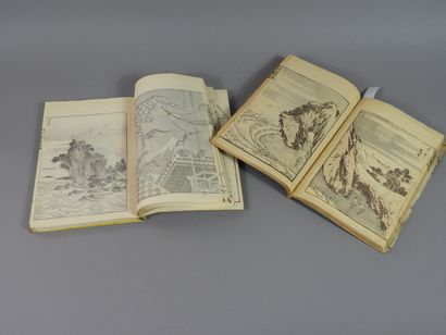 null HOKUSAI, deux livres : vol. 7 de la Manga, datée Meiji 11 (1878) et un vol....