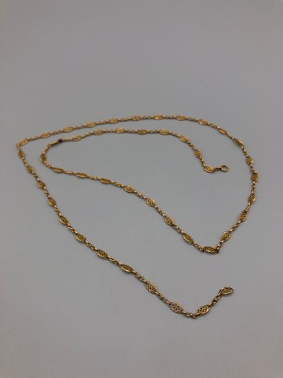 null Morceau de chaîne en or jaune 750 millièmes 10,8 g. Longueur 74 cm.