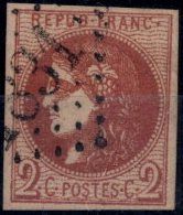 null France 1870 Cérès, 2c brun-rouge report 2, Yv 40B, 4 belles marges et très frais,...