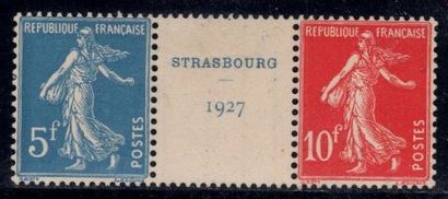 null France 1927 Exposition de Strasbourg XX Yv 242A, les timbres XX, charnière sur...
