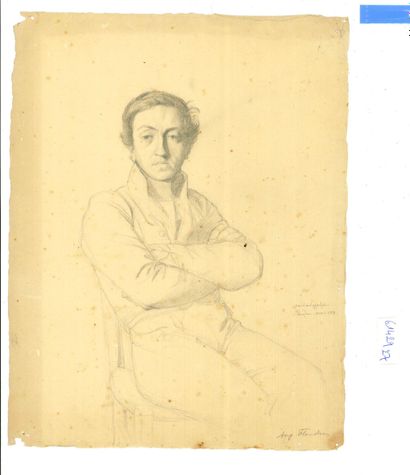 Auguste FLANDRIN Auguste FLANDRIN (1804-1843) "Portrait de Paul Hyppolite Flandrin,Mars...